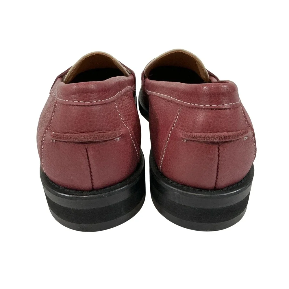 Duke + Dexter Wilde Burgundy White Penny Loafers Size 7D US Made In England $340